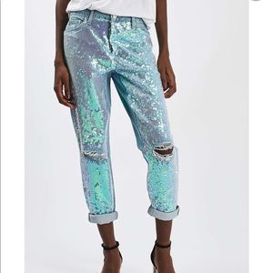 Topshop Hayden Moto sequin jeans